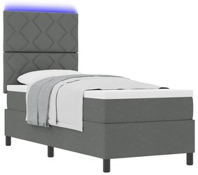 vidaXL Κρεβάτι με ελατήρια με στρώμα Σκούρο γκρι 80 x 200 cm ύφασμα