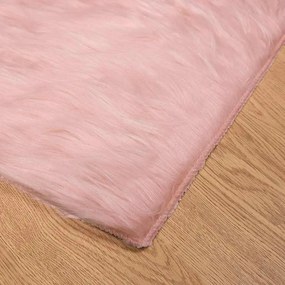 vidaXL Χαλί από τεχνητό πρόβειο δέρμα TAFALLA Ροζ 160 x 160 cm
