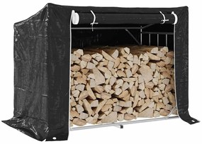 vidaxL Ράφι για καυσόξυλα με κάλυμμα βροχής 151x80,5x110,5 εκ.