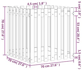 ΖΑΡΝΤΙΝΙΕΡΑ ΜΕ ΣΧΕΔΙΟ ΦΡΑΧΤΗ 70X70X70 ΕΚ. ΕΜΠΟΤΙΣΜ. ΞΥΛΟ ΠΕΥΚΟΥ 832466