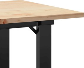 vidaXL Τραπεζάκι Σαλονιού Πλαίσιο Ο 80x50x40εκ Μασίφ Πεύκο/Ατσάλι