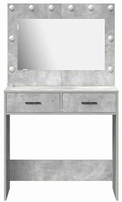 vidaXL Κομοδίνο με συρτάρι Γκρι σκυροδέματος 78.5 x 41 x 135 εκ