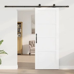 vidaXL Συρόμενη Πόρτα Χειροκίνητος Λευκό και μαύρο 78 x 202 εκ.