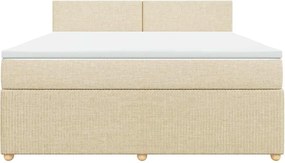 vidaXL Κρεβάτι Boxspring με Στρώμα Κρεμ 180x200 εκ. Υφασμάτινο
