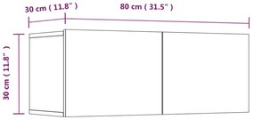 vidaXL Σετ Επίπλου Τηλεόρασης 4 Τεμαχίων Μαύρο από Επεξεργασμένο Ξύλο