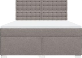 vidaXL Κρεβάτι Boxspring με Στρώμα Taupe 180x200 εκ. Υφασμάτινο