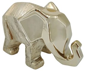 Ελέφαντας Κεραμικός Λευκόχρυσο Γραμμωτό 16.5x10.5cm 22951 Marhome