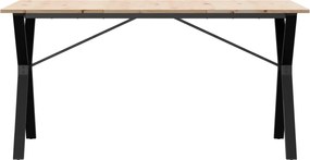 vidaXL Τραπέζι Τραπεζαρίας Πλαίσιο Υ Μασίφ Πεύκο/Ατσάλι