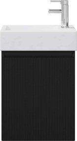 vidaXL Μονάδα μπάνιου με βρύση Μαύρο 45,5 x 22,5 x 84 εκ