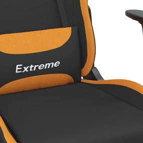 Καρέκλα Μασάζ Gaming Μαύρη και Πορτοκαλί Υφασμάτινη - Κίτρινο