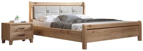 Bed WOODEN Καρυδί, 150x200 εκ., Μαύρο, χωρίς Μπαούλο