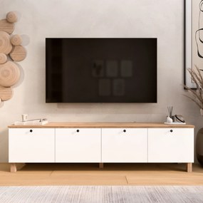 Έπιπλο Τηλεόρασης Λευκό / Δρυς ICRAS 180x34.1x45.6