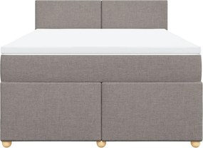 vidaXL Κρεβάτι Boxspring με Στρώμα Taupe 140x190 εκ. Υφασμάτινο