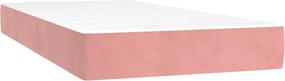 vidaXL Κρεβάτι Boxspring με Στρώμα &amp; LED Ροζ 120x190 εκ. Βελούδινο