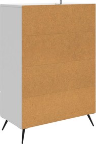 vidaXL Πλαϊνό γραφείο Γυαλιστερό Λευκό 66 x 34,5 x 95 εκ.