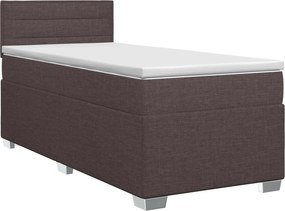 vidaXL Κρεβάτι box spring με στρώμα Σκούρο Καφέ 80 x 200 cm Ύφασμα