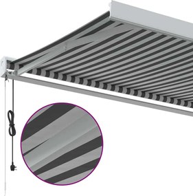 vidaXL Τέντα Πτυσσόμενη Ανθρακί και Λευκή 3,5x2,5μ. Ύφασμα / Αλουμίνιο