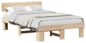 vidaXL Σκελετός Κρεβατιού Καφέ 120 x 200 cm Μασίφ ξύλο πεύκου
