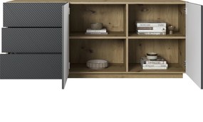 Μπουφές Soho Ανθρακί + Rivier Stone 167x71x43cm - BOG4589