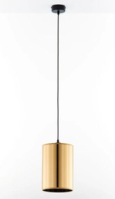 Κρεμαστό Φωτιστικό Cortina Φ18cm Μαύρο με Χρυσό