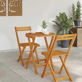 vidaXL Πτυσσόμενο Τραπέζι Κήπου Στρογγυλό Ø60x72 εκ. Μασίφ ξύλο ακακίας