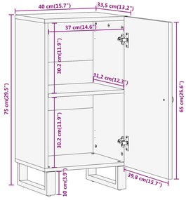 ΒΟΗΘΗΤΙΚΟ ΈΠΙΠΛΟ ΚΑΦΕ/ΜΑΥΡΟ 40X33,5X75 ΕΚ. ΜΑΣΙΦ ΞΥΛΟ ΜΑΝΓΚΟ 356807