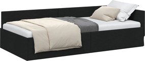 vidaXL Κρεβάτι Γωνίας Μαύρο 80 x 200 cm ύφασμα