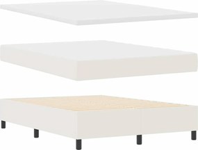 vidaXL Κρεβάτι με ελατήρια Κρέμα και Λευκό 160 x 200 cm