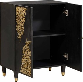 vidaXL Πλαϊνό γραφείο Μαύρο 60 x 33 x 75 cm Στερεό ξύλο μάνγκο