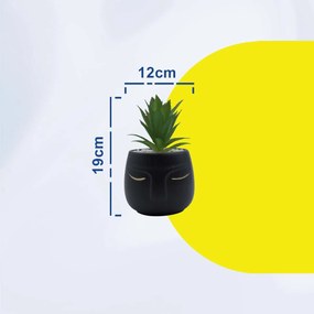 Τεχνητό Φυτό σε Μοντέρνο Κεραμικό Γλαστράκι 12x11x19cm
