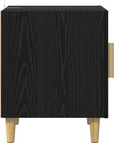 vidaXL Κομοδίνο Μαύρη Οξυά 40 x 40 x 50 cm Επεξεργασμένο Ξύλο