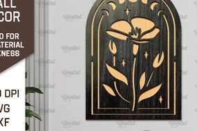Intra απο ξύλο plywood 3mm-4mm πάχος Σχέδιο κοπής με λέιζερ διακόσμηση τοίχου Boho Δίασταση 30x20 cm INTRAFABR-103398809