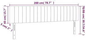 vidaXL Κεφαλάρι Κρεβατιού LED Κρεμ 200x5x78/88 εκ. Υφασμάτινο