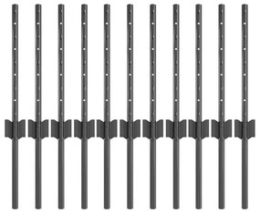 vidaXL Πό posts φράχτη 11 pcs Γκρι 40 cm Ατσάλι