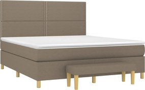vidaXL Κρεβάτι Boxspring με Στρώμα Taupe 180x200 εκ. Υφασμάτινο