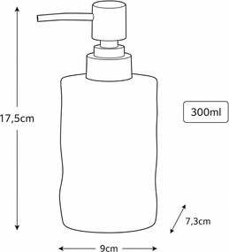 Δοχείο Κρεμοσάπουνου Stoneware 300ml 9x7.3x17.5cm Black 6U MRShome