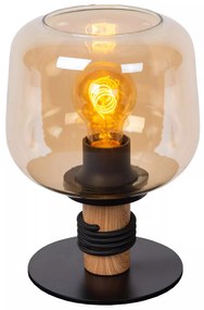 Φωτιστικό Επιτραπέζιο Lucide 45508-01-62 ILONA Μελί (Amber)|Μαύρο Ματ (Black Mat)