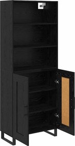 vidaXL Highboard με συρτάρι 2 pcs Μαύρη Οξυά Επεξεργασμένο ξύλο