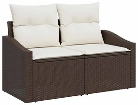vidaXL Σετ Καναπέ Κήπου 10 Επιπέδων με Μαξιλάρια Γκρι σε Πολυ Ράττον
