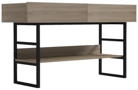 Κονσόλα Vien pakoworld σε sonoma-μαύρη απόχρωση 139x43x75.5εκ