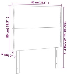 vidaXL Κεφαλάρι Κρεβατιού LED Μαύρο 80x5x118/128 εκ. Υφασμάτινο