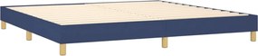 vidaXL Κρεβάτι Boxspring με Στρώμα Μπλε 200x200 εκ. Υφασμάτινο