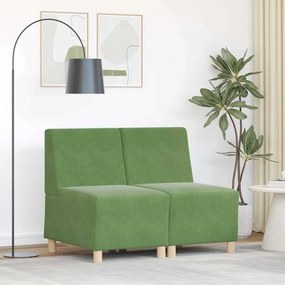 vidaXL Καναπέδες 2 pcs Ανοιχτό πράσινο 55 x 74 x 82 εκ. Βελούδο