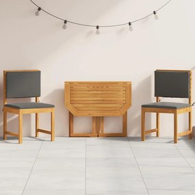 vidaXL Σετ Μπιστρό Κήπου 3 pcs Καφέ Μασίφ ξύλο ακακίας