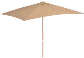 vidaXL Ομπρέλα Κήπου Χρώμα Taupe 200 x 300 εκ. με Ξύλινο Ιστό