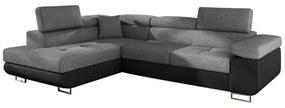 Corner Sofa Montreal Γκρί - Μαύρο, Αριστερή γωνία