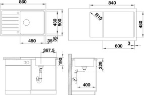 Blanco Legra XL 6 S - Νεροχύτης Κουζίνας Γρανίτη 86x50 - Black