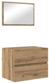 vidaXL Σετ Επίπλων Μπάνιου 3 pcs Μαύρη δρυς 60 x 38.5 x 45 cm
