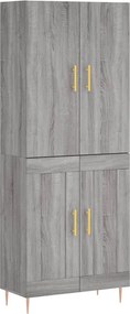 vidaXL Ντουλάπι Γκρι Sonoma 69,5 x 34 x 180 εκ. Επεξεργασμένο Ξύλο