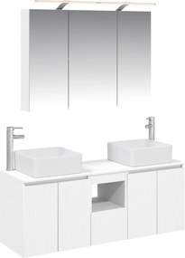 vidaXL Σετ Ντουλαπιών Μπάνιου 4 pcs Λευκό 100 x 14,5 x 70 εκ